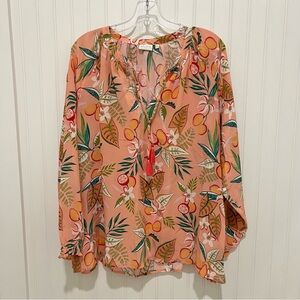 Spartina 449 Floral Peach Blouse